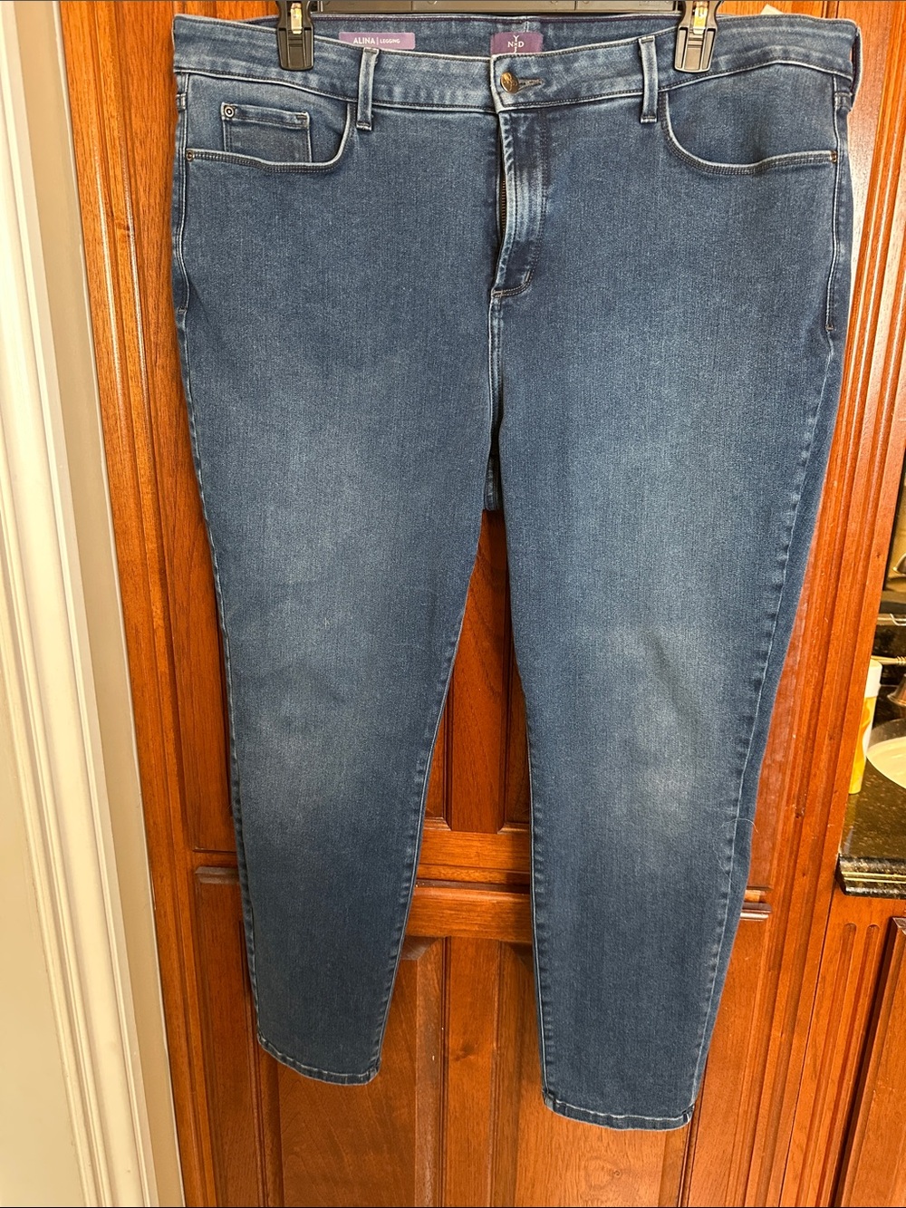 NYDJ Women’s Slim Straight Jeans in Dark Blue